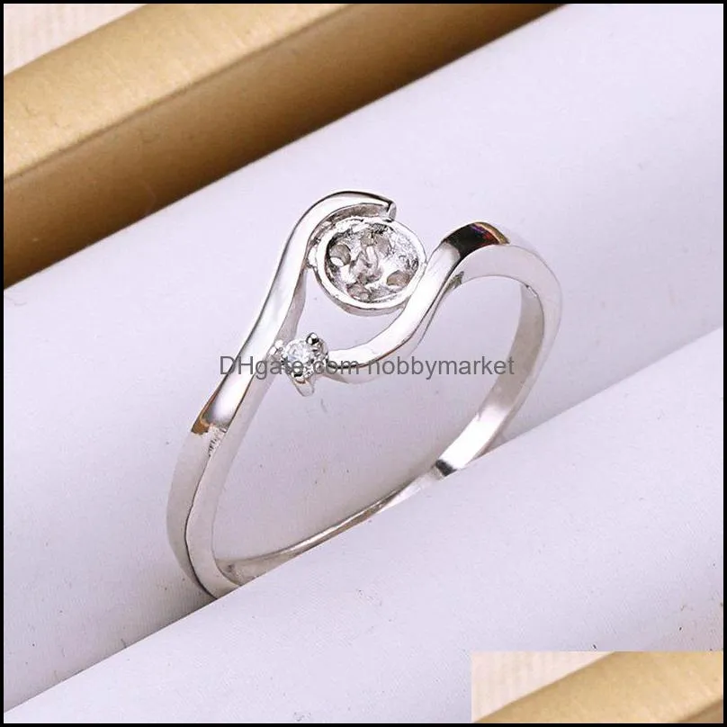 MLJY Pearl Ring Settings 50% Sliver Rings Settings 6 Styles DIY Rings Adjustable size Jewelry Settings Christmas Gift