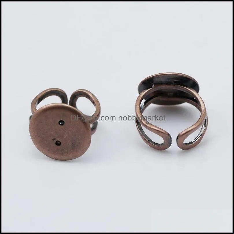 Beadsnice Adjustable Finger Ring Base Bezel Ring Blank with 16 mm Flat Pad Brass Unique Jewelry Wholesale Ring Making ID 8130