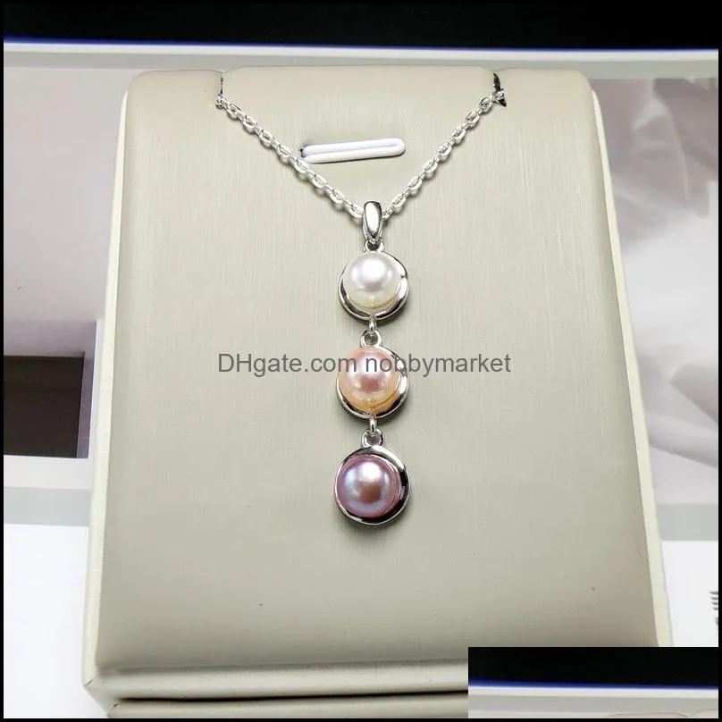 Pearl Necklace for Women 925 Sliver Pendant Settings 18 Styles DIY Pearl Necklace Jewelry Settings With chain Wedding diy Gift