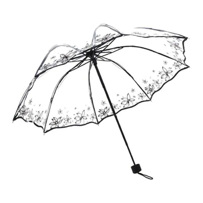 umbrellas womens transparent umbrella folding summer clear umbrella for rain and sun waterproof woman umbrellas sombrillas