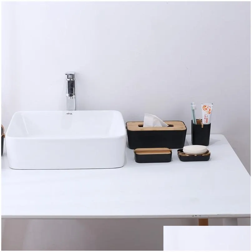 high quality creative modern simple bathroom 13.2x8.5x2.5cm anti slip bamboo fiber soap dish tray holder 5002 q2