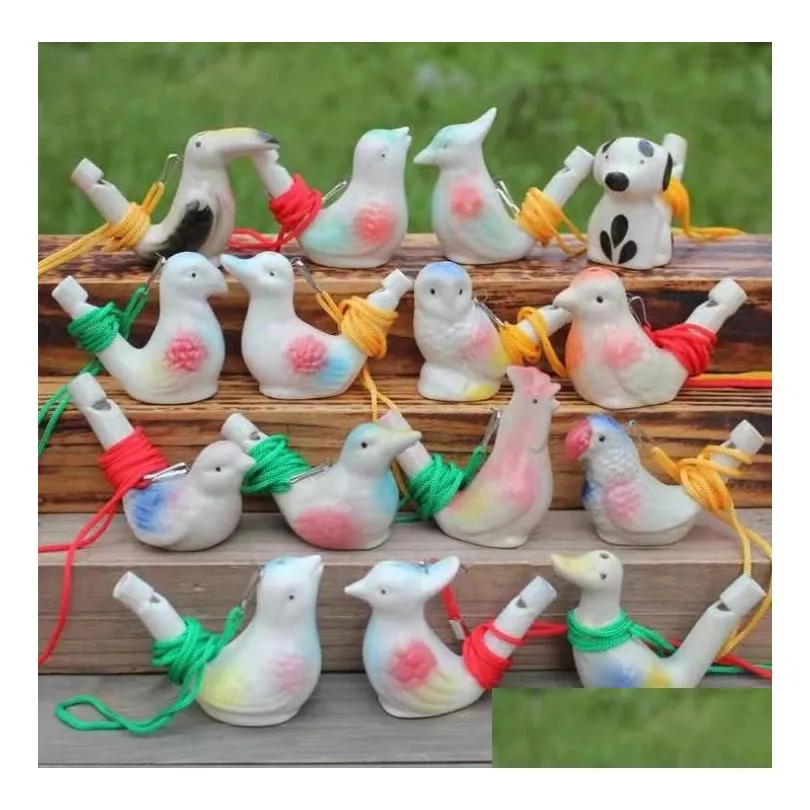 party favor creative water bird whistle clay birds ceramic glazed song chirps bathtime kids toys gift christmas sn2268