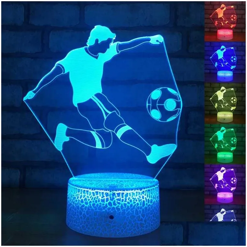 night lights sports series bedside light for kids gifts baby sleeping lighting 3d basketball player table lamp led nightlights dancers