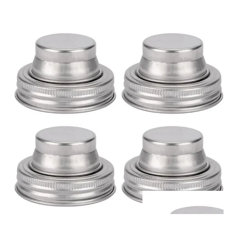 304 stainless steel mason jar lid silicone sealing plug 70mm caliber shaker lids rust proof drinkware cover sn2308