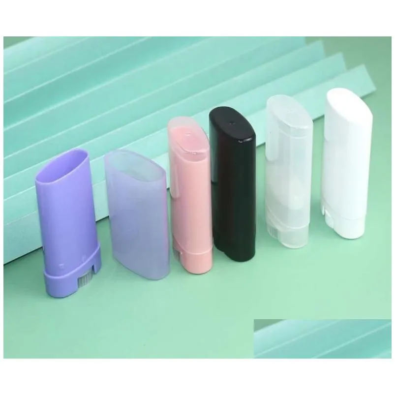 wholesale 15g packaging bottles empty refill plastic oval deodorant containers lip gloss balm lipstick tubes crayon chapstick sample packing vials