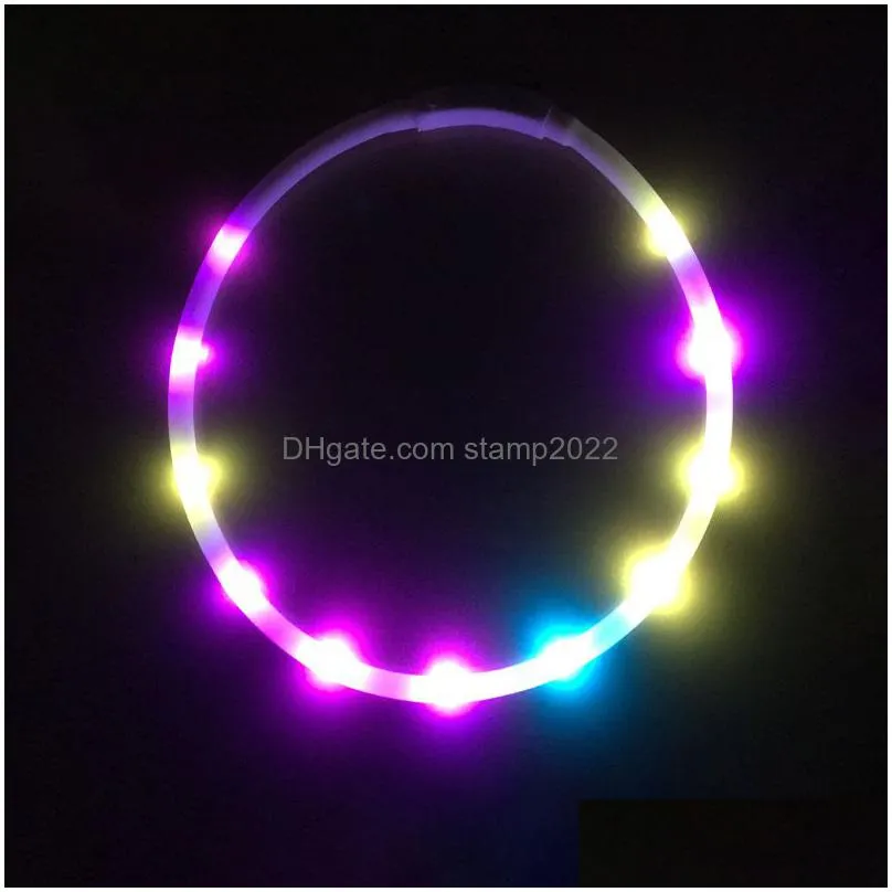 led glowing dog collar usb charging pet night luminous dogs collars rechargeable night safety flashing necklace 20220108 q2