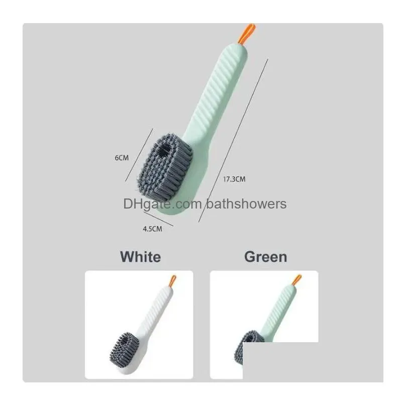 multifunction cleaning shoe brush soft automatic liquid shoe brush long handle clothes brush soap brush with hook clean tool