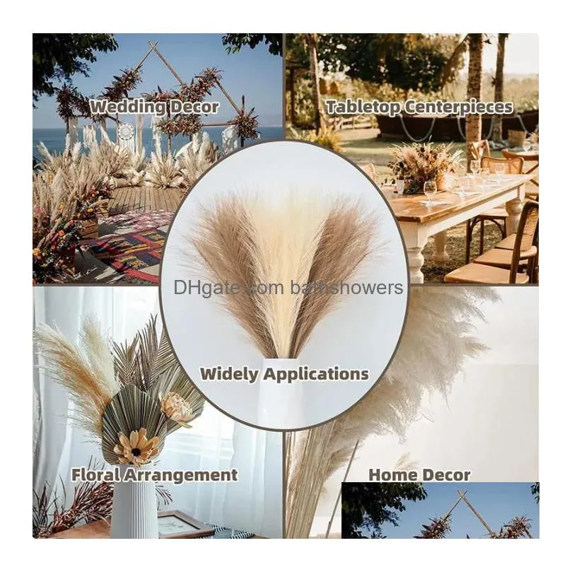55cm fluffy pampas grass boho decor flower fake plant reed simulated wedding party home decoration artificial flowers