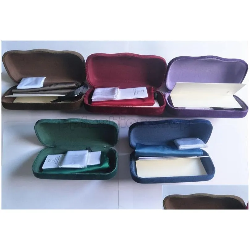 Men Brand Sunglasses Case Glasses Box Black Purple Blue Velvet Eyewear Women Eyeglasses Accessories3536894276R