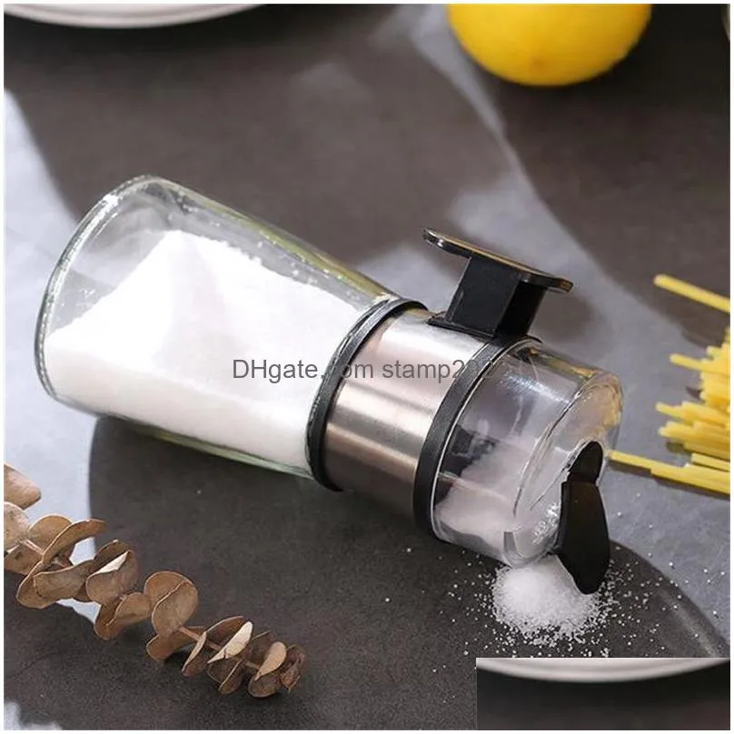 herb spice tools push-type salt dispenser glass spice jar shaker seasoning container kitchen gadgets 20220929 e3