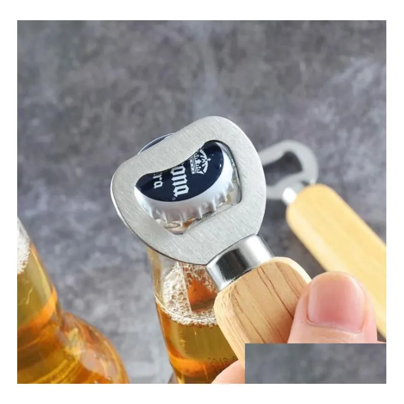 wooden handle bottle opener portable beer openers bar kitchen party tools bars bottleopener sn2373