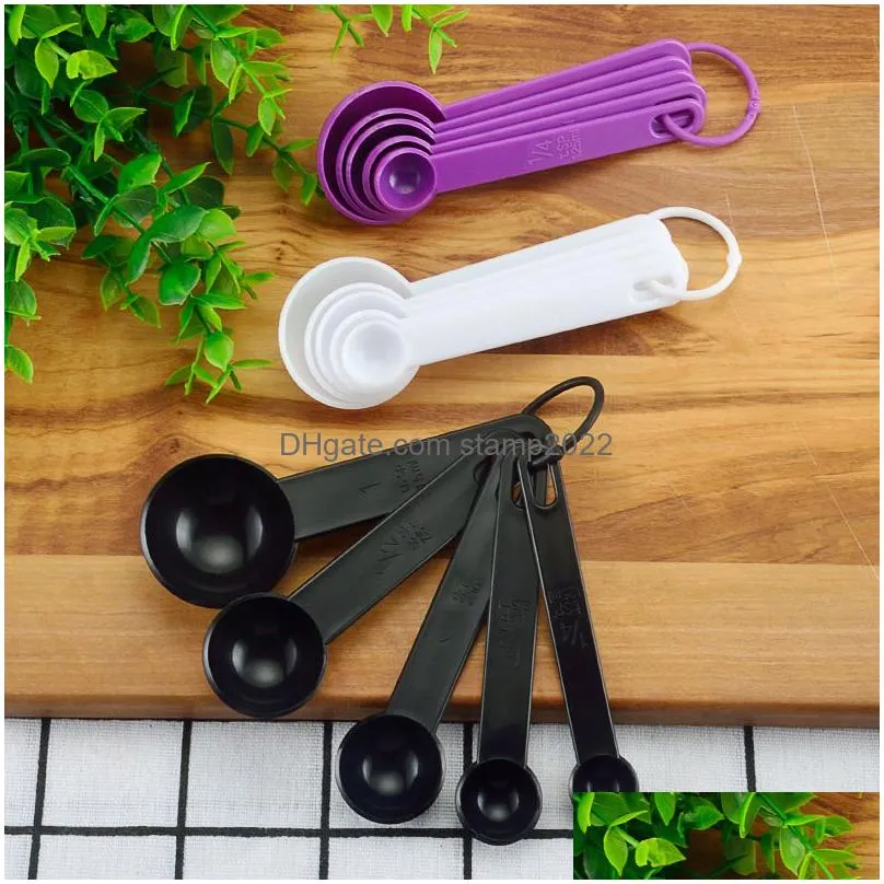 5 pcs/set measuring tools spoon plastic measuring cups and spoons for baking tea coffee kitchen mini tool set home measurings wholesale 20220924