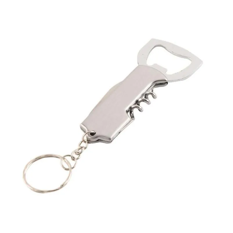 portable key ring bottle opener stainless steel corkscrew knife pulltap double hinged beer wine bottle-opener kitchen bar tool sn3302