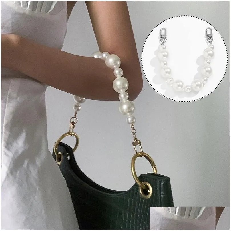 2021 New Pearl Bag Strap For Handbag Accessories DIY purse Belt Handles Beaded Chain Bag strap Tote Bag Accessories