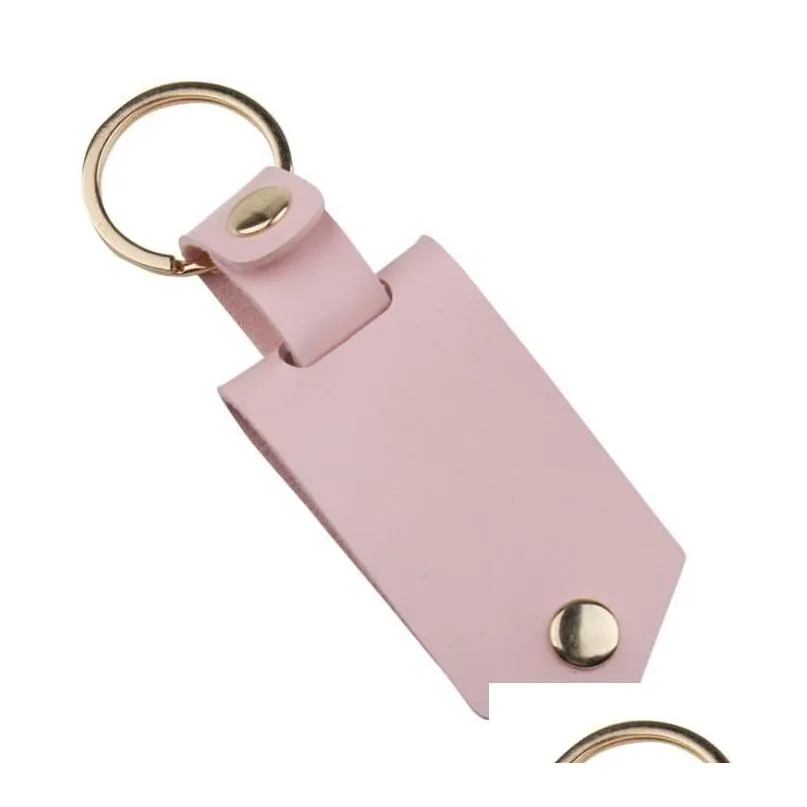 party gift diy sublimation transfer p o sticker keychain gifts for women leather aluminum alloy car key pendant sn2473