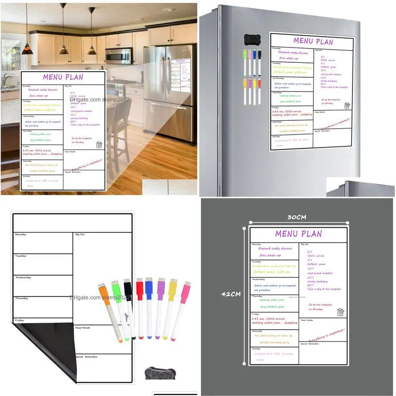 wholesale magnetic dry erase weekly planner board refrigerator weekly whiteboard calendar resistant technology family home office fridge