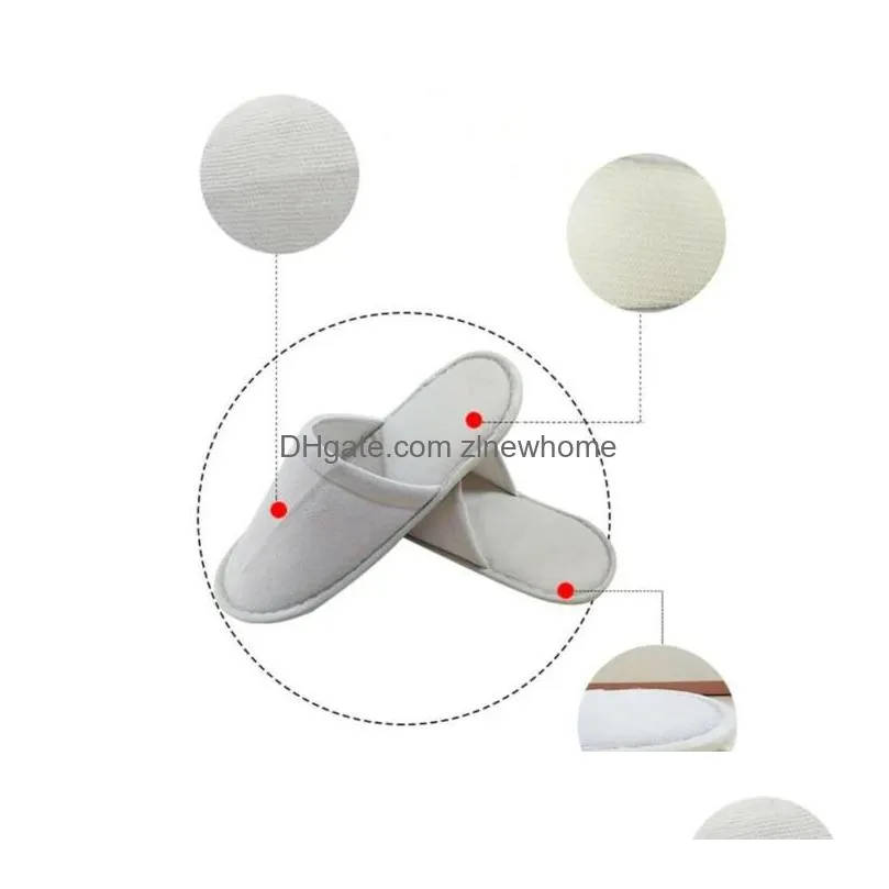 hotel travel slippers sanitary party spa hotel guest slippers close toe men women disposable slippers bathroom accessory