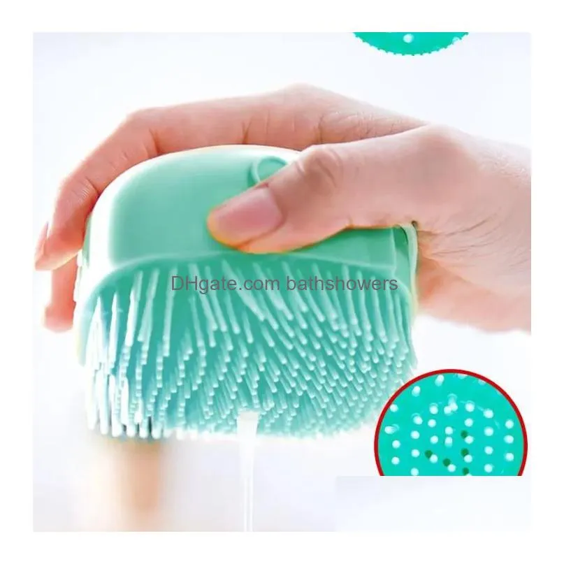 bath brush with hook soft silicone foot brush cleaning mud dirt remover massage back scrub showers pet dog bath brushes cat bath