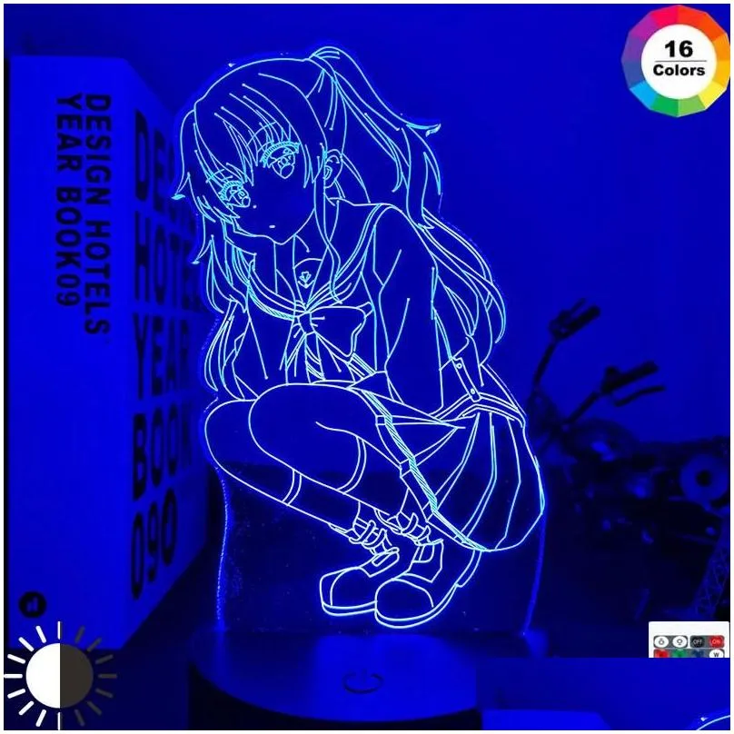 night lights led light anime charlotte nao tomori for bedroom decor birthday gift lamp drop