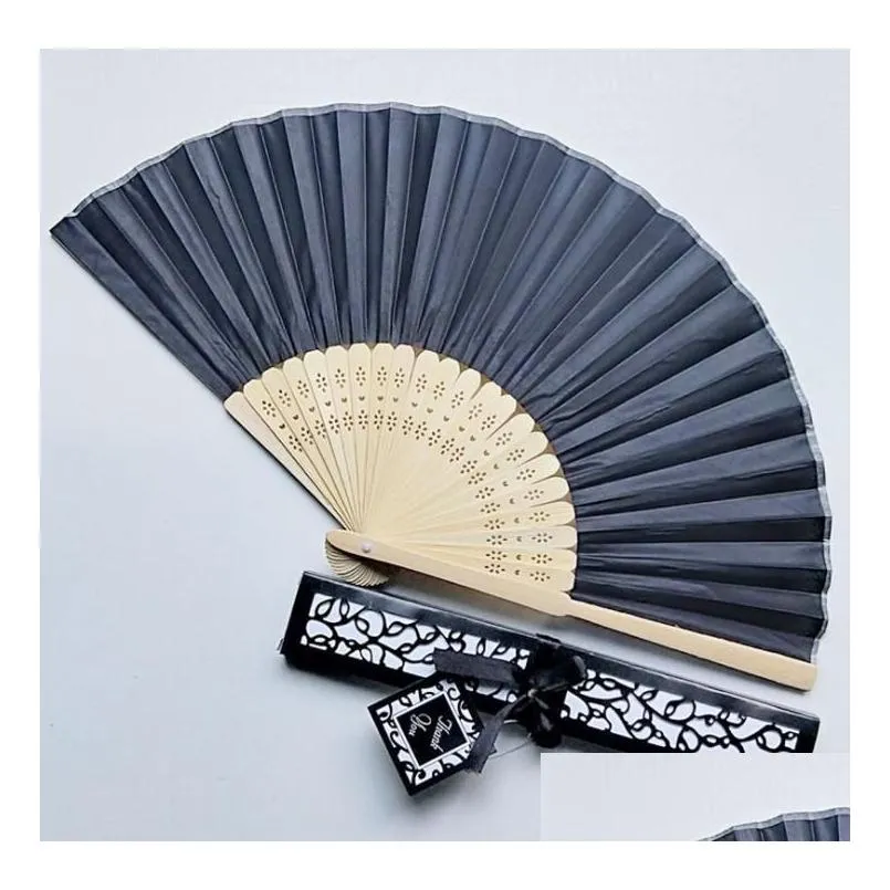 100 pcs personalized wedding favors and gifts for guest silk fan cloth weddings decoration hand folding fans add printing sn2452