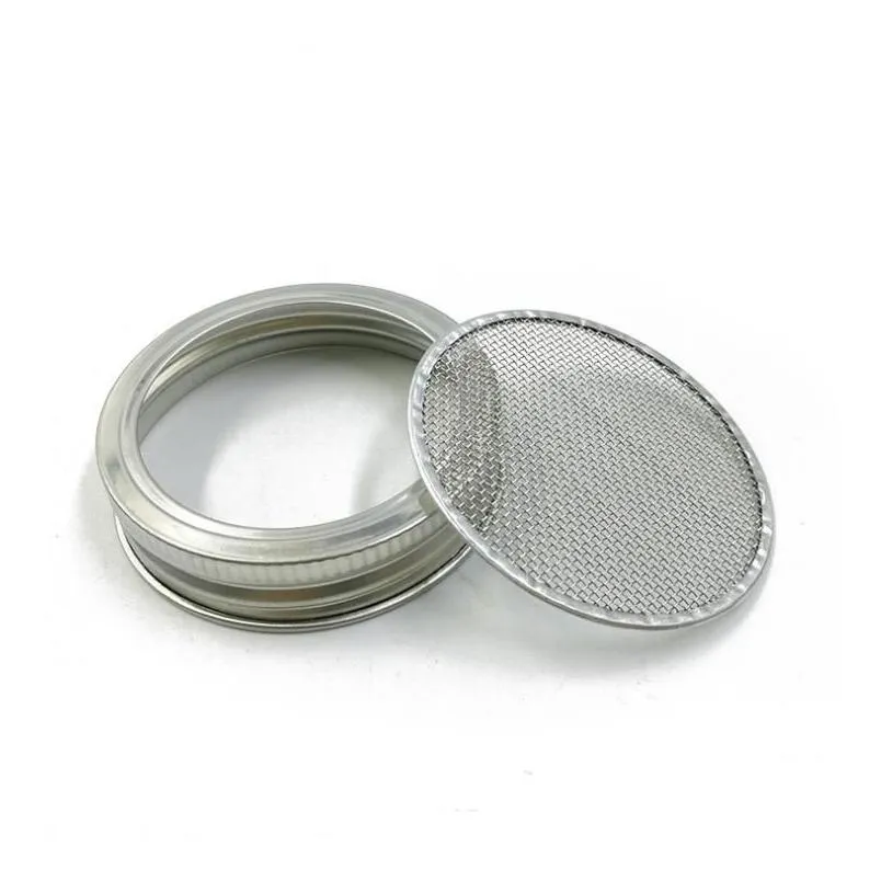 304 stainless steel mason jar lid silicone sealing plug 70mm caliber shaker lids rust proof drinkware cover sn2308