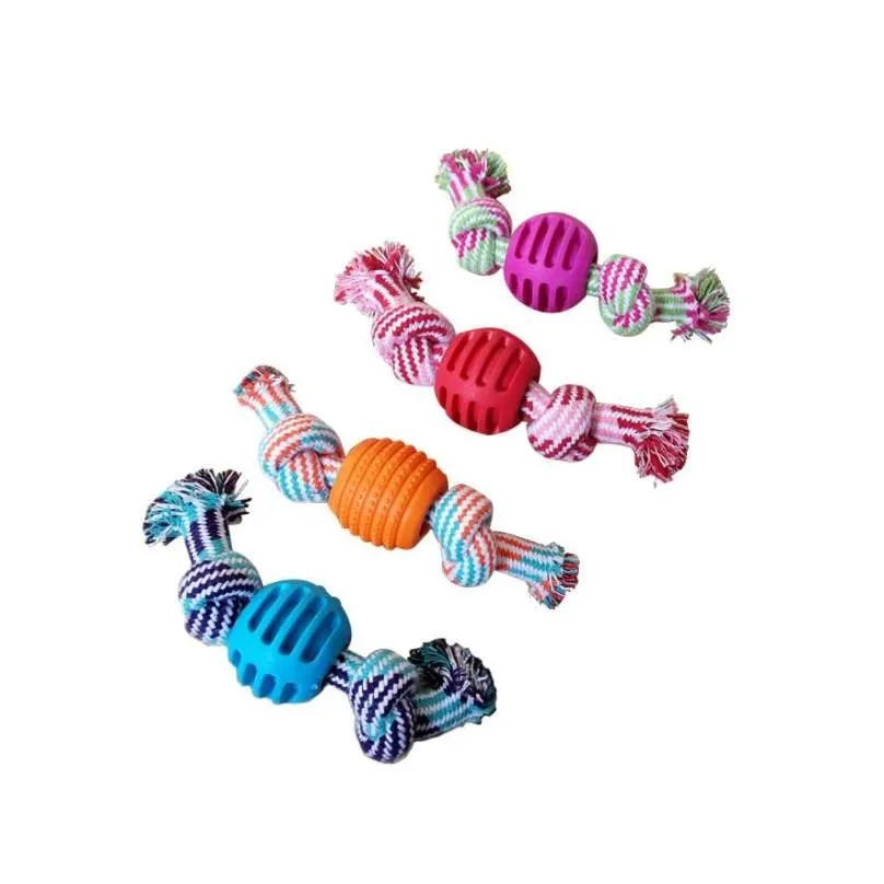 pet dog rope chew toys bone ball animal shape pets playing knot toy cotton teeth cleaning-toys for small pet-puppy sn3106