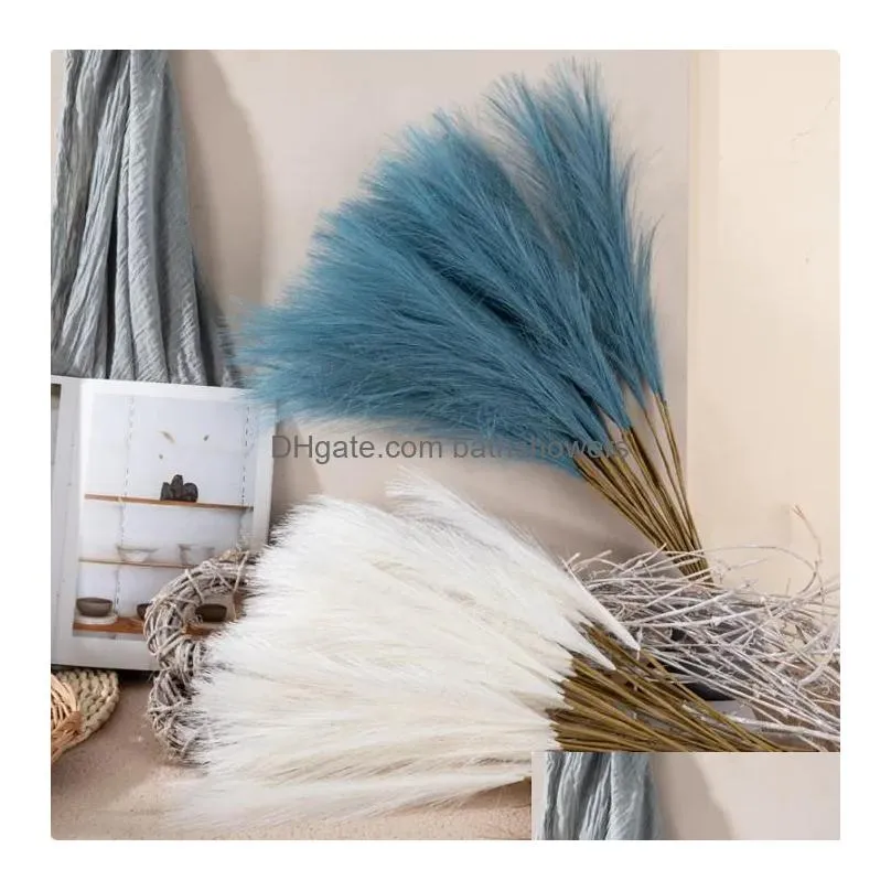 55cm fluffy pampas grass boho decor flower fake plant reed simulated wedding party home decoration artificial flowers