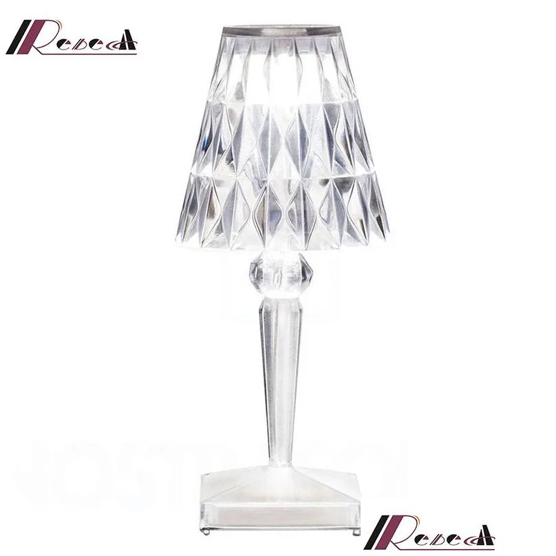 table lamps kartell usb rechargeable cordless lamp acrylic crystal art for bedroom el living room desk restaurant drop delivery ligh otz4u