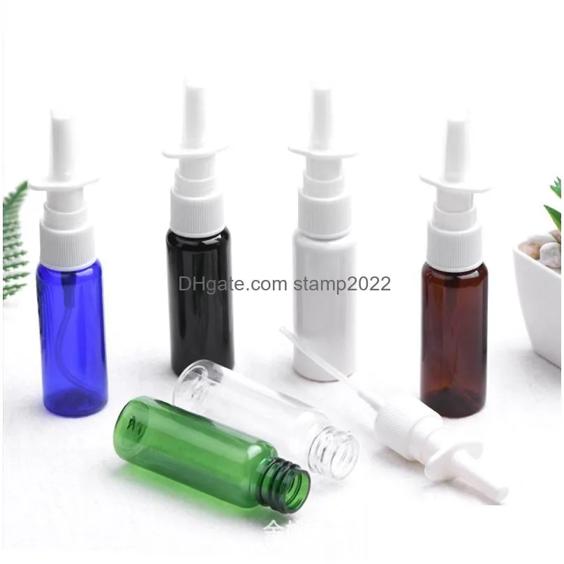 storage bottles jars 20ml pet empty bottle plastic nasal spray pump sprayer mist nose refillable for