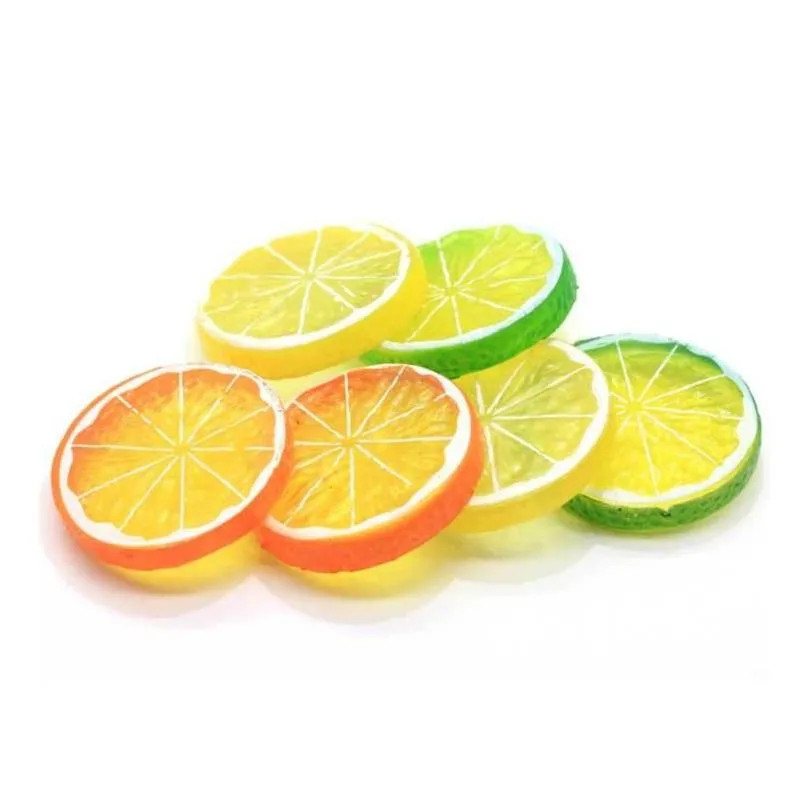 party supplies 5cm artificial fruit simulation lemons slices christmas fruits ornament kitchen wedding fake lemon decoration sn2409