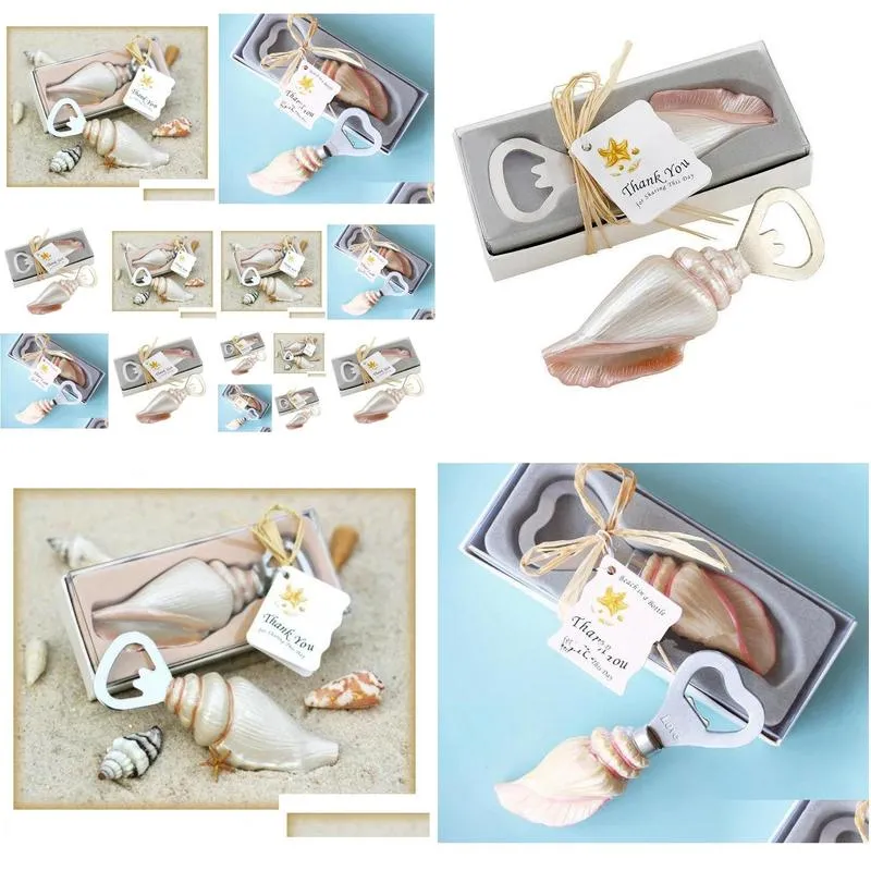 50pcs quality sea shell bottle opener beach themed wedding favors birthday party keepsake bridal shower sn4294