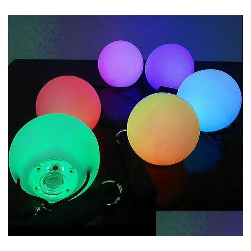 party decoration poi led luminous throw balls diameter 8cm for belly dance stage performance talent show hand props gradient change color