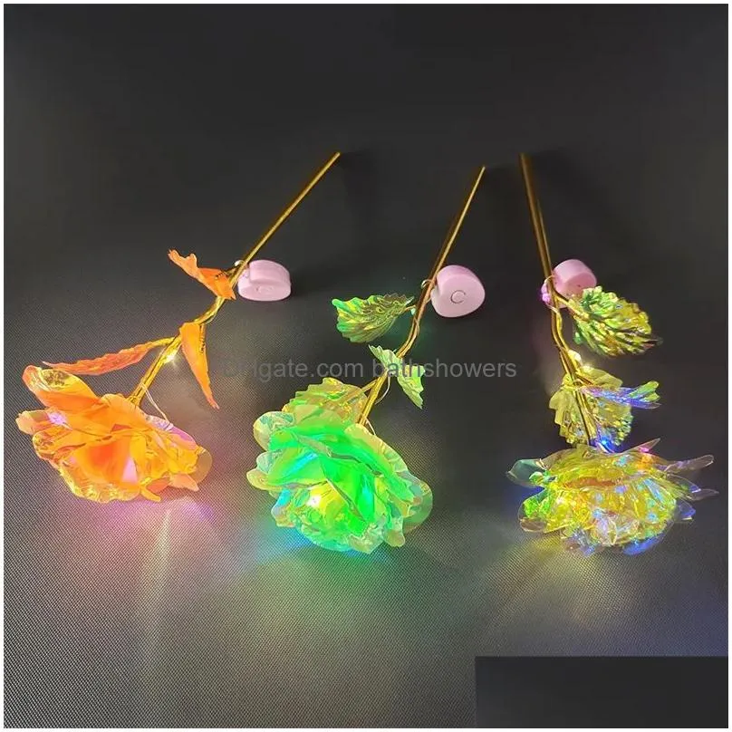 valentine day party rose flowers 24k foil plated led luminous roses proposal wedding anniversary mothers birthday christmas day gifts