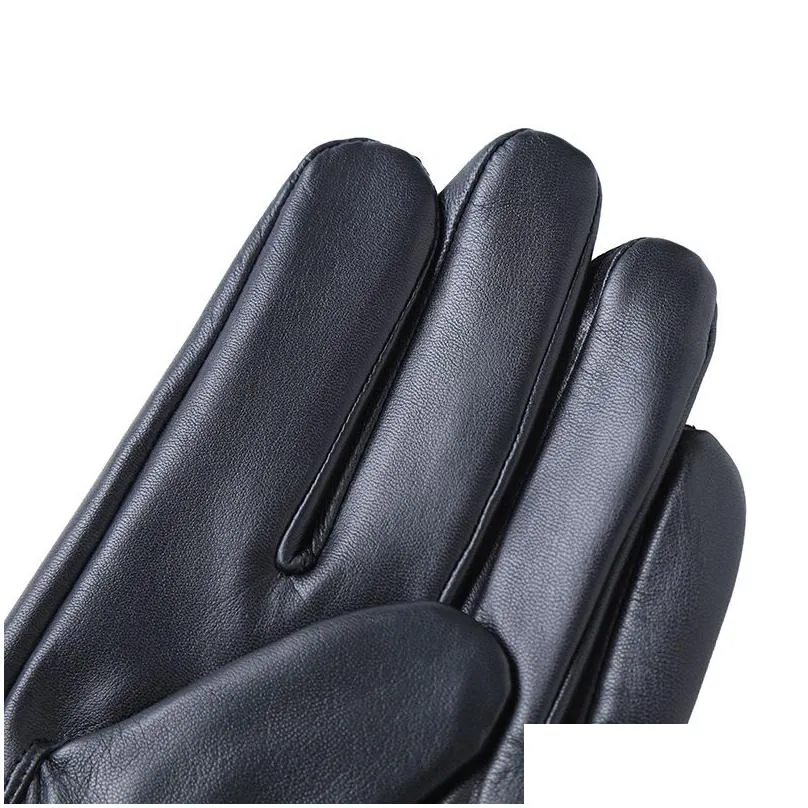 Mens Cashmere Gloves Warm Mitten Personalized Soft Motorcycling Windproof Mittens Winter Thick Leather Glove