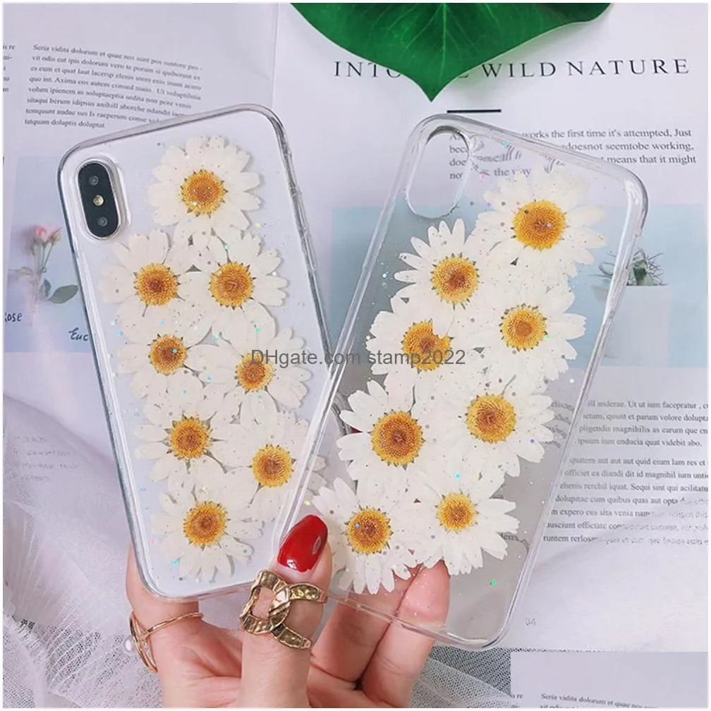 100pcs white daisy dried flowers natural pressed flower for resin mobile phone case pendant bracelet jewelry decoration material