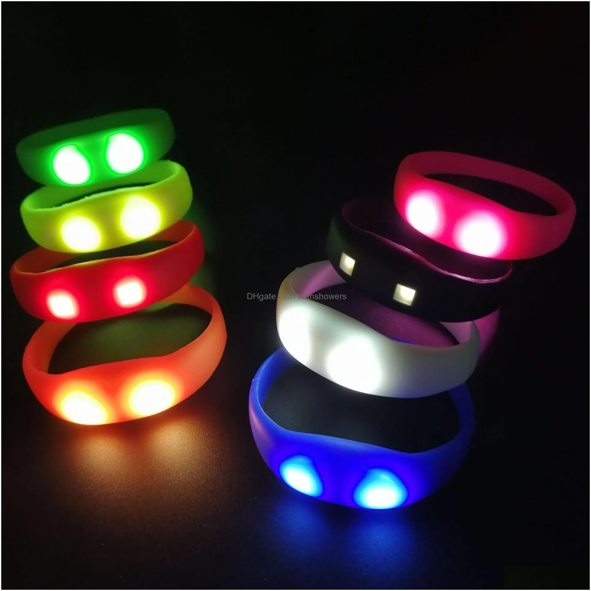 party supplies led flashing wristband wrist band vocie control bracelets sound activated glow bracelet for clubs concerts