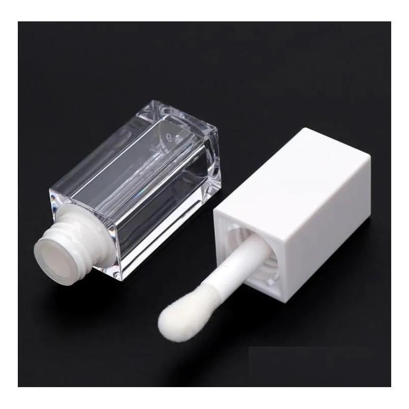 wholesale 100pcs 5ml mini square lip gloss tube refillable bottle lipgloss sample lip-balm bottles container beauty tool sn3364