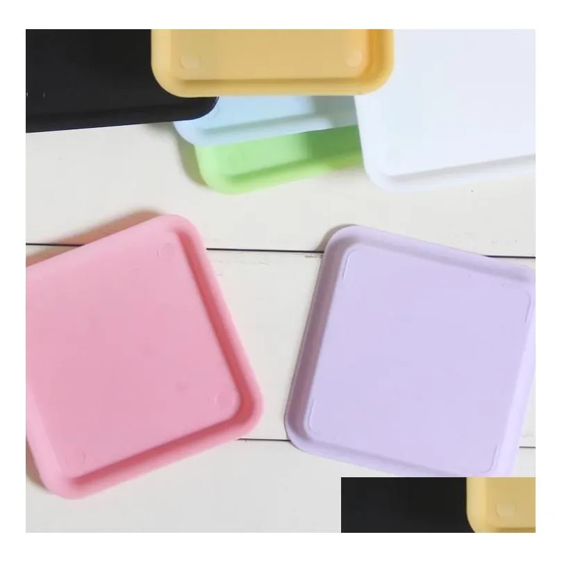 colorful square portable smoking plastic mini preroll scroll roll cigarette tray holder dry herb tobacco grinder smoke plate sn2649