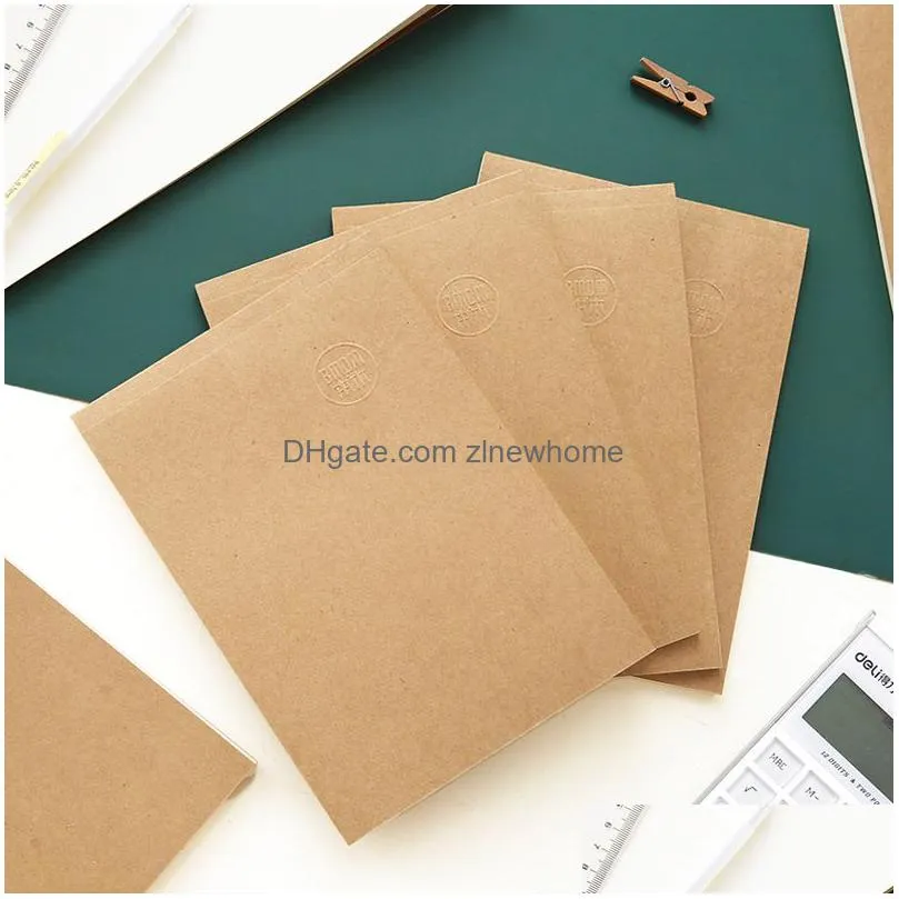 wholesale wholesale brown kraft cover stitching notepad school exercise soft daily notebook with line soft copybook vintage notepads for office and