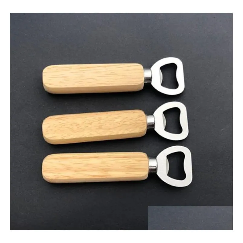 wooden handle bottle opener portable beer openers bar kitchen party tools bars bottleopener sn2373