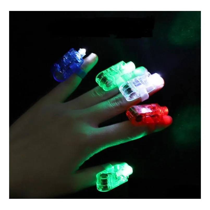 party supplies christmas led-finger lamp fingers ring light glow laser finger beams led flashing rings party-flash kid toy sn2969