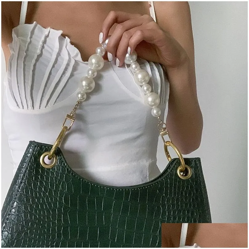 2021 New Pearl Bag Strap For Handbag Accessories DIY purse Belt Handles Beaded Chain Bag strap Tote Bag Accessories