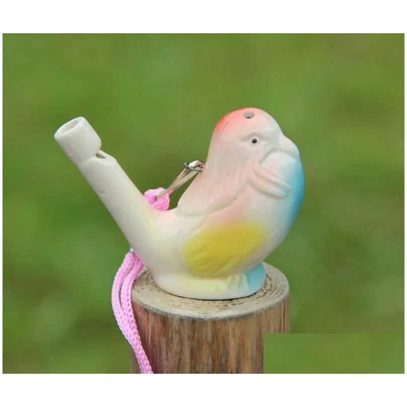 party favor creative water bird whistle clay birds ceramic glazed song chirps bathtime kids toys gift christmas sn2268