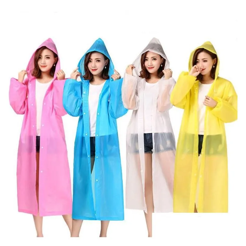 eva non-disposable raincoat adult fashion clear rainwear poncho outdoor tourism thicken designs slicker reusable raincoats dhs sn4206