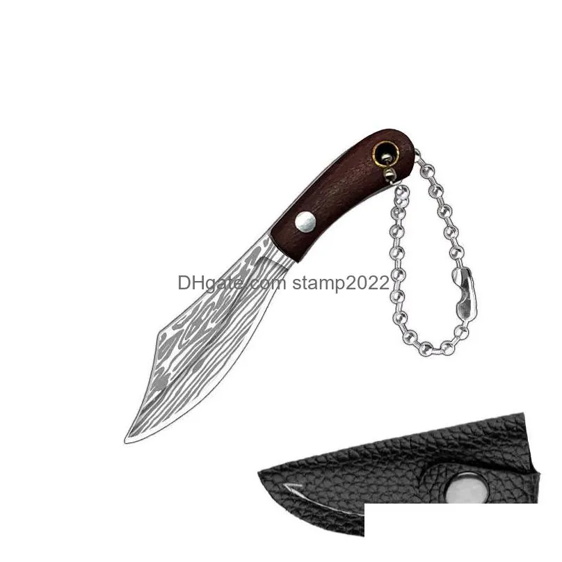 mini kitchen knife portable stainless steel knife demolition express collection knifes cut fruit keychain ornament gift 20220121 q2