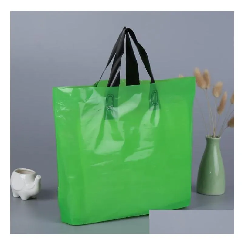wholesale custom logo printed plastic packing shopping bags with handle customized garment/clothing/gift packaging bag sn1966