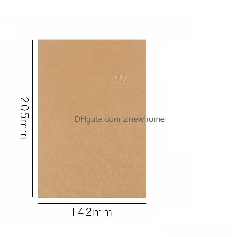 wholesale wholesale brown kraft cover stitching notepad school exercise soft daily notebook with line soft copybook vintage notepads for office and