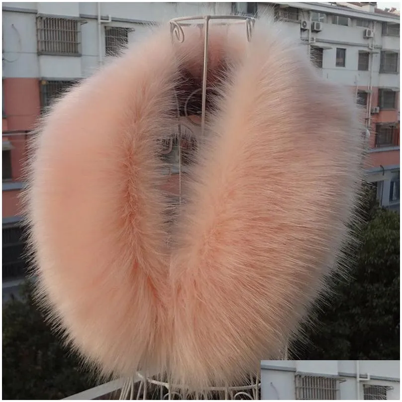 Winter Women Warm Scarves Faux Fur Collar Multicolor Shawl Collar Fur Female Fashion Autumn Winter Warm Shawl Hijab Scarf