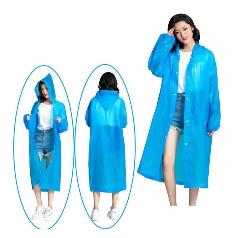 eva non-disposable raincoat adult fashion clear rainwear poncho outdoor tourism thicken designs slicker reusable raincoats dhs sn4206
