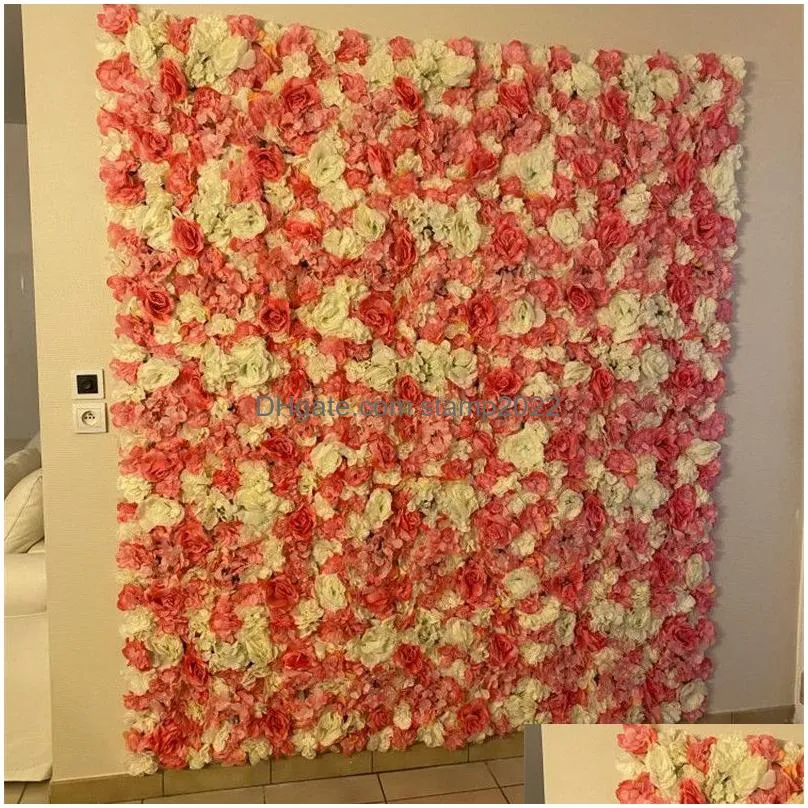 40x60cm silk rose flower wall home decoration artificial flowers for wedding decoration romantic wedding flowers backdrop decor 210317